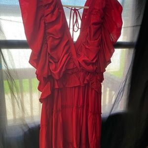 GLAM Red Ruffle Dress